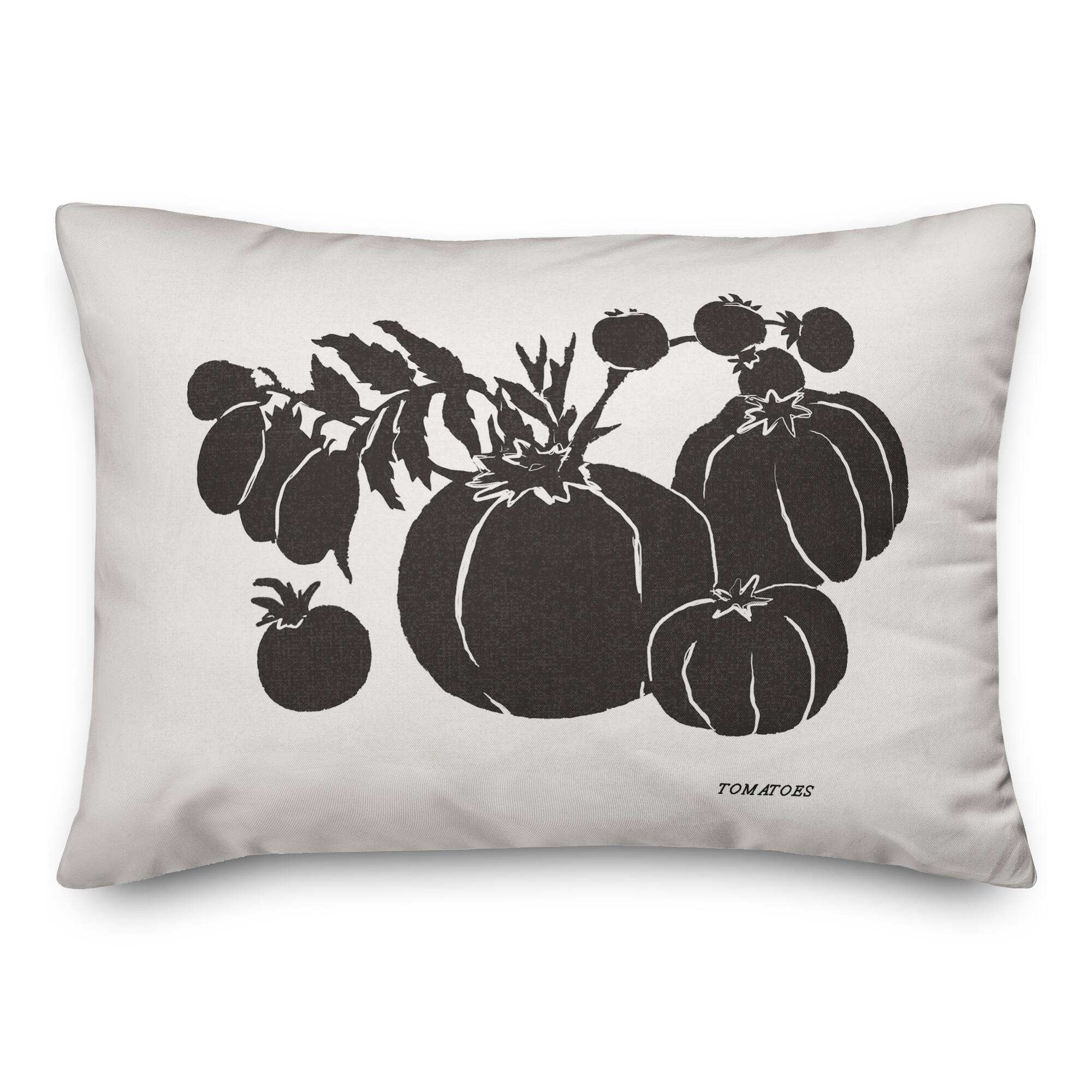 Block Print Tomatoes 14" x 20" Throw Pillow